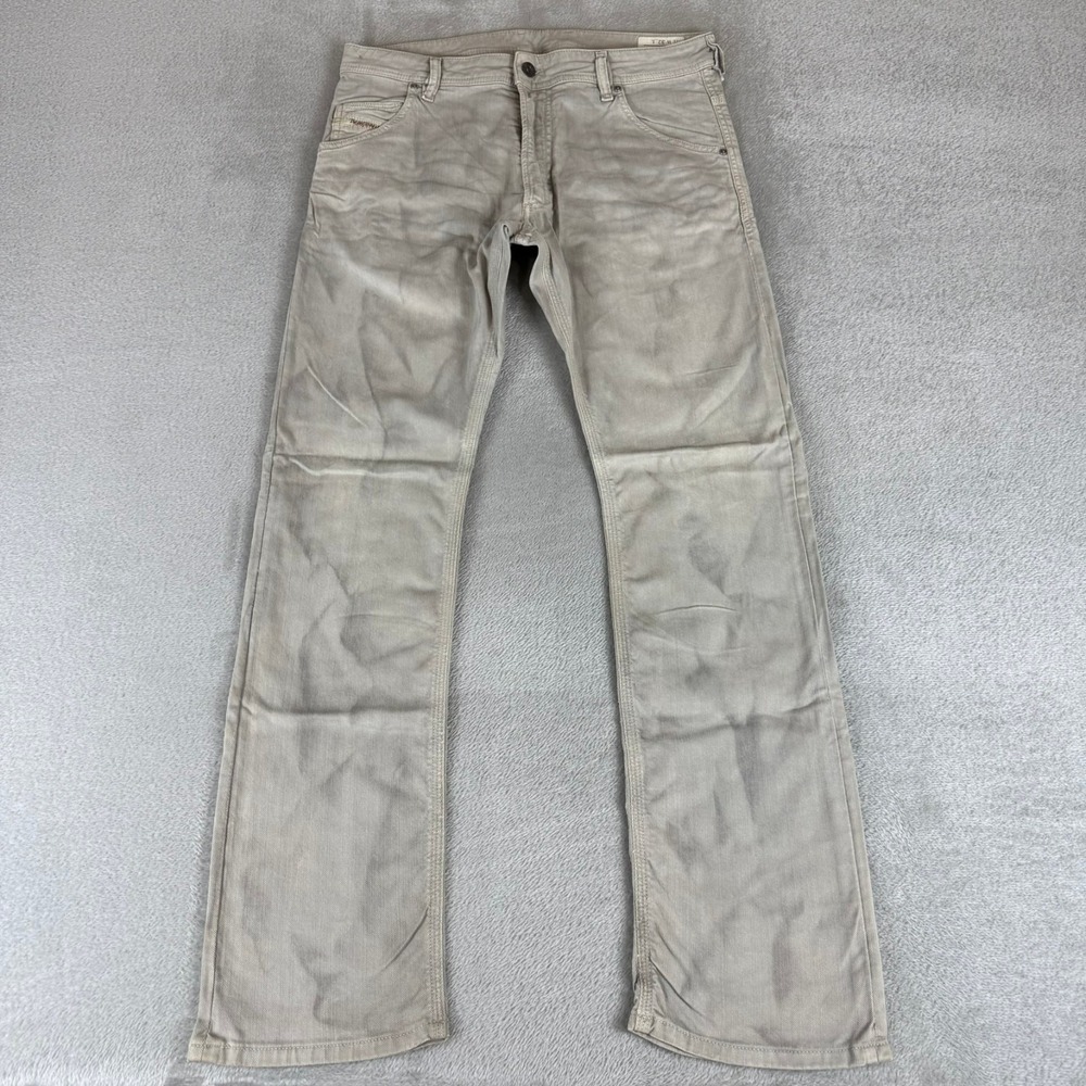 Diesel Krooley Slim Carrot Jeans Mens 32x30 Gray Denim Distressed Stretch Italy